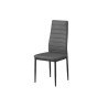 KAOLIN, set de 4 chaises - simili cuir - pieds en métal noir - 2 coloris