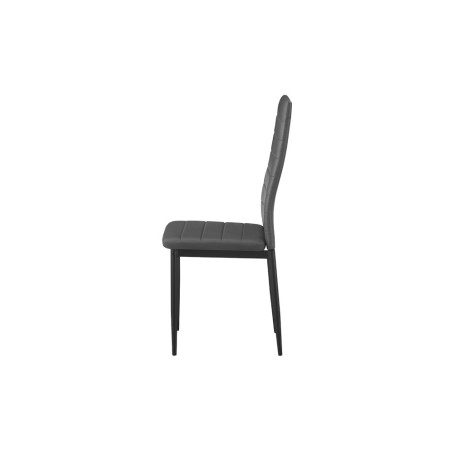 KAOLIN, set de 4 chaises - simili cuir - pieds en métal noir - 2 coloris