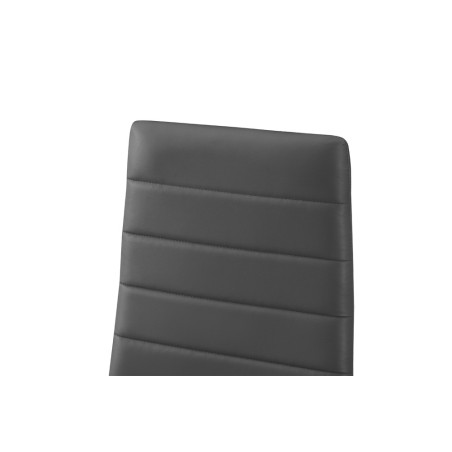 KAOLIN, set de 4 chaises - simili cuir - pieds en métal noir - 2 coloris