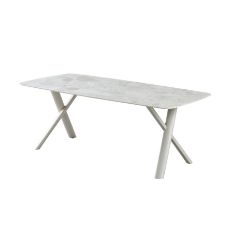 OPALINE, table à manger - plateau pierre frittée - 2 tailles