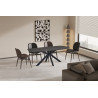 ACACIA, table à manger ovale 200 cm - décor bois - pieds en métal noir - 3 finitions