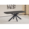 ACACIA, table à manger ovale 200 cm - décor bois - pieds en métal noir - 3 finitions