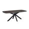 ACACIA, table à manger ovale 200 cm - décor bois - pieds en métal noir - 3 finitions