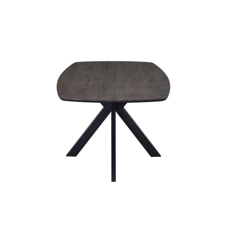 ACACIA, table à manger ovale 200 cm - décor bois - pieds en métal noir - 3 finitions