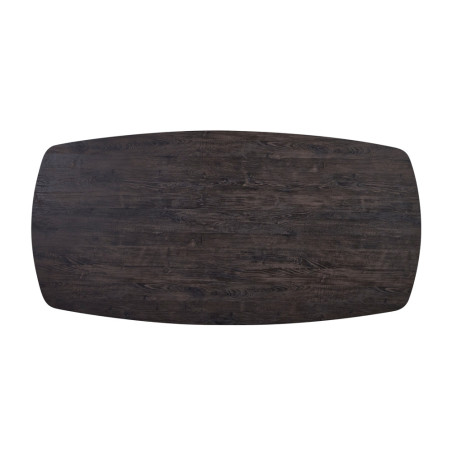 ACACIA, table à manger ovale 200 cm - décor bois - pieds en métal noir - 3 finitions