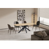 ACACIA, table à manger ovale 200 cm - décor bois - pieds en métal noir - 3 finitions