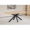 ACACIA, table à manger ovale 200 cm - décor bois - pieds en métal noir - 3 finitions