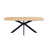 ACACIA, table à manger ovale 200 cm - décor bois - pieds en métal noir - 3 finitions