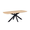 ACACIA, table à manger ovale 200 cm - décor bois - pieds en métal noir - 3 finitions