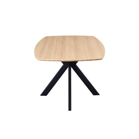 ACACIA, table à manger ovale 200 cm - décor bois - pieds en métal noir - 3 finitions