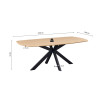 ACACIA, table à manger ovale 200 cm - décor bois - pieds en métal noir - 3 finitions
