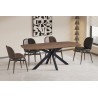 ACACIA, table à manger ovale 200 cm - décor bois - pieds en métal noir - 3 finitions
