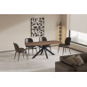 ACACIA, table à manger ovale 200 cm - décor bois - pieds en métal noir - 3 finitions