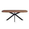 ACACIA, table à manger ovale 200 cm - décor bois - pieds en métal noir - 3 finitions