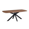 ACACIA, table à manger ovale 200 cm - décor bois - pieds en métal noir - 3 finitions