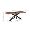 ACACIA, table à manger ovale 200 cm - décor bois - pieds en métal noir - 3 finitions
