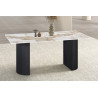 LAZULI, table à manger 180 cm - plateau pierre frittée - pieds en métal noir - 2 finitions