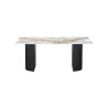 LAZULI, table à manger 180 cm - plateau pierre frittée - pieds en métal noir - 2 finitions