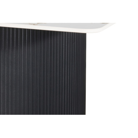 LAZULI, table à manger 180 cm - plateau pierre frittée - pieds en métal noir - 2 finitions