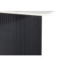 LAZULI, table à manger 180 cm - plateau pierre frittée - pieds en métal noir - 2 finitions
