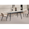 HEMATITE, table extensible 120 à 180 cm - plateau pierre frittée - avec allonges - 2 finitions
