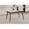 HEMATITE, table extensible 120 à 180 cm - plateau pierre frittée - avec allonges - 2 finitions