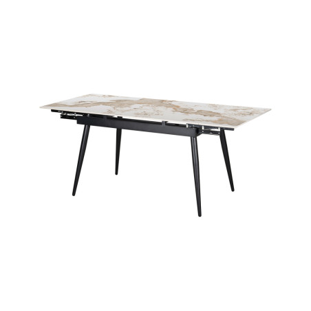 HEMATITE, table extensible 120 à 180 cm - plateau pierre frittée - avec allonges - 2 finitions