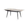 HEMATITE, table extensible 120 à 180 cm - plateau pierre frittée - avec allonges - 2 finitions