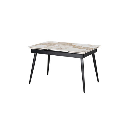 HEMATITE, table extensible 120 à 180 cm - plateau pierre frittée - avec allonges - 2 finitions
