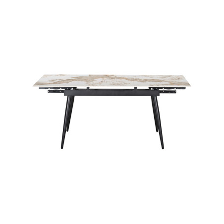 HEMATITE, table extensible 120 à 180 cm - plateau pierre frittée - avec allonges - 2 finitions