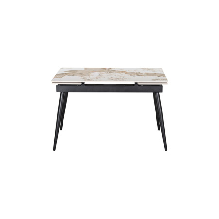HEMATITE, table extensible 120 à 180 cm - plateau pierre frittée - avec allonges - 2 finitions