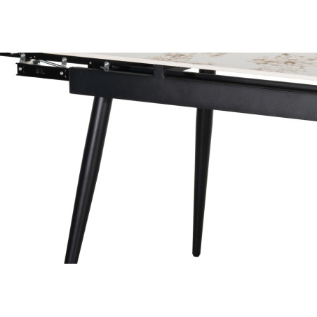 HEMATITE, table extensible 120 à 180 cm - plateau pierre frittée - avec allonges - 2 finitions