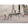 HEMATITE, table extensible 120 à 180 cm - plateau pierre frittée - avec allonges - 2 finitions