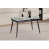 HEMATITE, table extensible 120 à 180 cm - plateau pierre frittée - avec allonges - 2 finitions