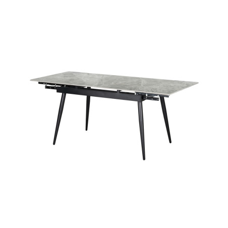 HEMATITE, table extensible 120 à 180 cm - plateau pierre frittée - avec allonges - 2 finitions