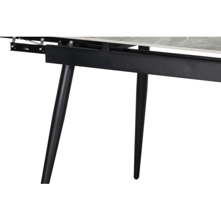 HEMATITE, table extensible 120 à 180 cm - plateau pierre frittée - avec allonges - 2 finitions