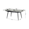 HEMATITE, table extensible 120 à 180 cm - plateau pierre frittée - avec allonges - 2 finitions