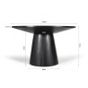 TAMARIN, table à manger ronde 130 cm - manguier massif - 2 finitions