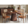 TAMARIN, table à manger ronde 130 cm - manguier massif - 2 finitions