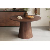 TAMARIN, table à manger ronde 130 cm - manguier massif - 2 finitions