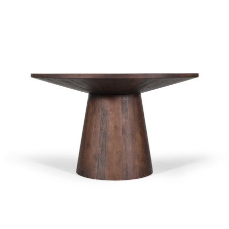 TAMARIN, table à manger ronde 130 cm - manguier massif - 2 finitions