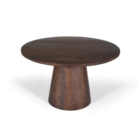 TAMARIN, table à manger ronde 130 cm - manguier massif - 2 finitions