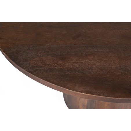 TAMARIN, table à manger ronde 130 cm - manguier massif - 2 finitions