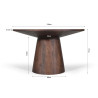 TAMARIN, table à manger ronde 130 cm - manguier massif - 2 finitions