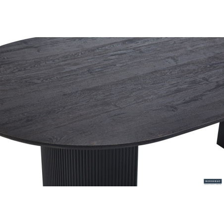 SOLENZO, table à manger ovale - décor bois - 2 tailles - 3 finitions