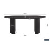 SOLENZO, table à manger ovale - décor bois - 2 tailles - 3 finitions