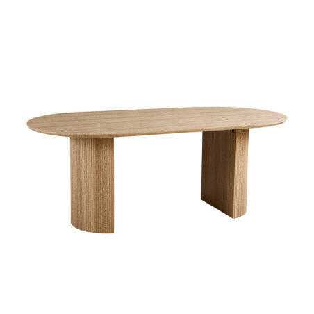 SOLENZO, table à manger ovale - décor bois - 2 tailles - 3 finitions