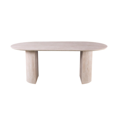 SOLENZO, table à manger ovale - décor bois - 2 tailles - 3 finitions