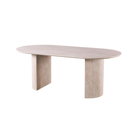 SOLENZO, table à manger ovale - décor bois - 2 tailles - 3 finitions
