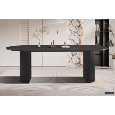SOLENZO, table à manger ovale - décor bois - 2 tailles - 3 finitions